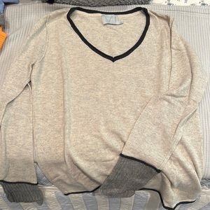 Michael Stars wool cashmere blend v neck grey sweater, size 2